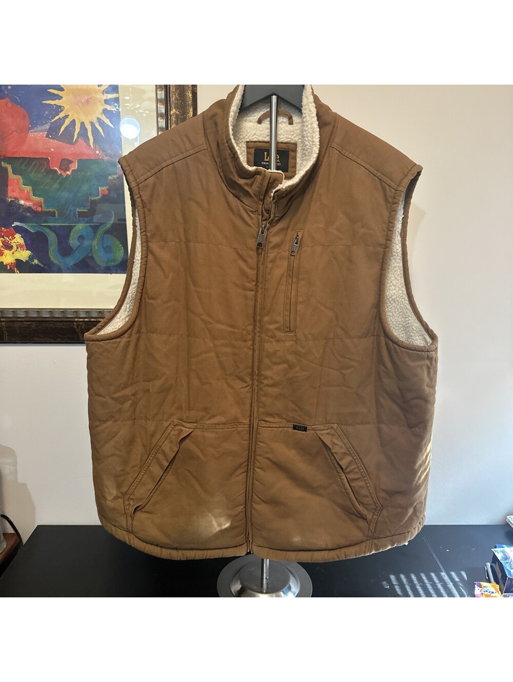 Premium Lee Sherpa lined vest xl zipper quilted Heavy Duty